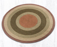 Olive, Burgundy, and Gray Round Braided Natural Jute Fiber Area Rug - Ozark Cabin Décor, LLC