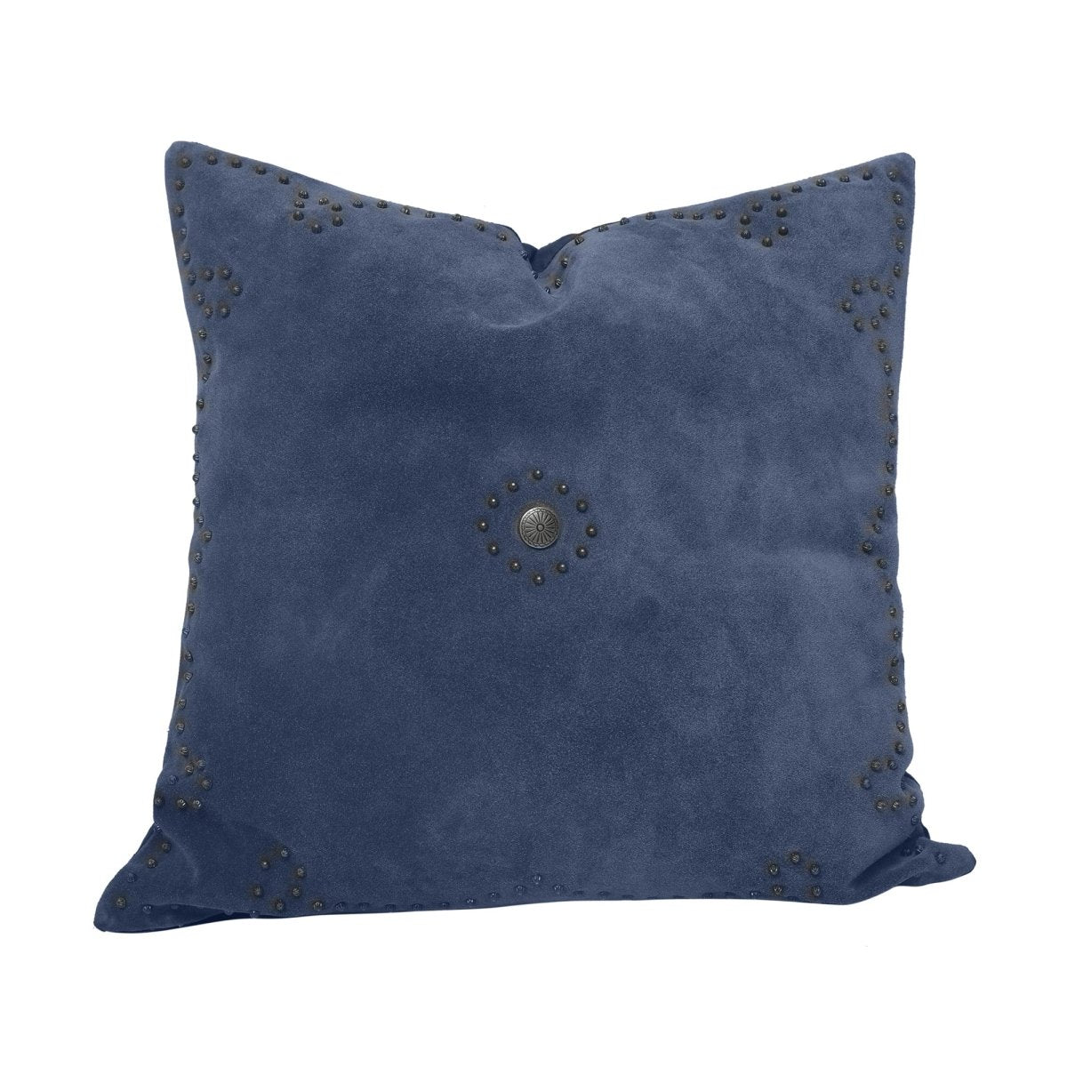 Genuine Suede Antique Concho & Studded Pillow - Thumbnail 2