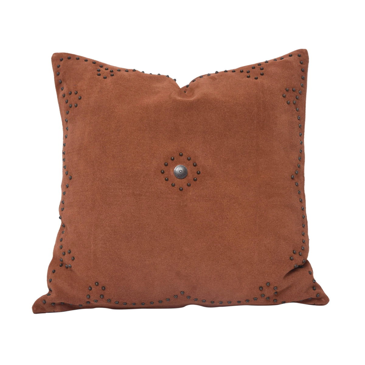 Genuine Suede Antique Concho & Studded Pillow - Thumbnail 4
