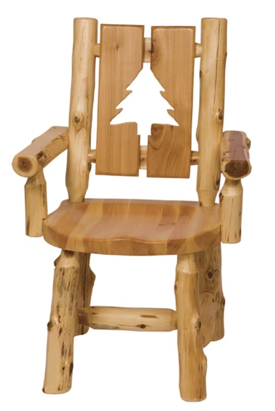 Cedar Log Cut-Out Arm Dining Chair - Tree - Ozark Cabin Décor, LLC