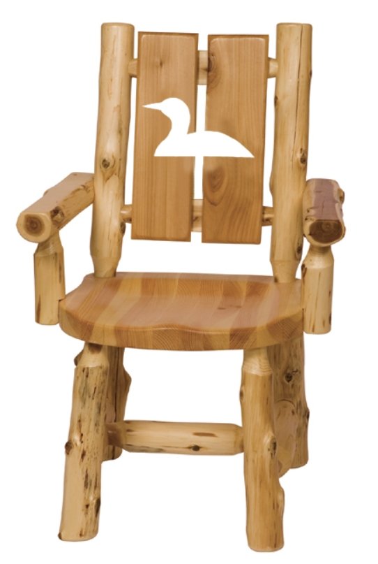 Cedar Log Cut-Out Arm Dining Chair - Loon - Ozark Cabin Décor, LLC