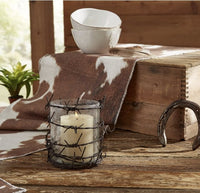 Barbed Wire Pillar Candle Holder - Ozark Cabin Décor, LLC