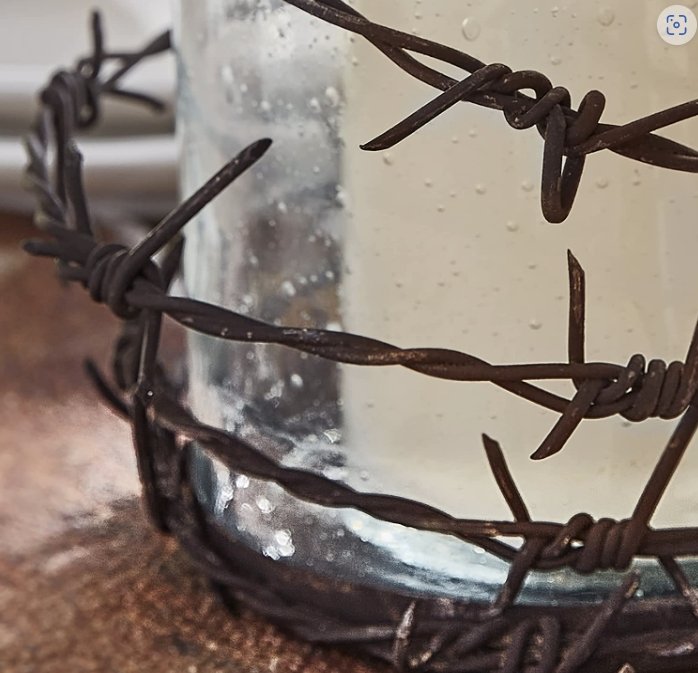 Barbed Wire Pillar Candle Holder - Ozark Cabin Décor, LLC