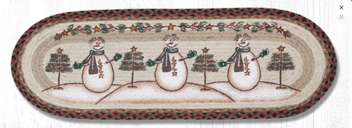 Rustic Moon & Star Snowman Oval Runner - Ozark Cabin Décor, LLC