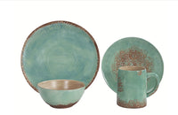 Patina Turquoise 16-Pc Dinnerware Set - Ozark Cabin Décor, LLC