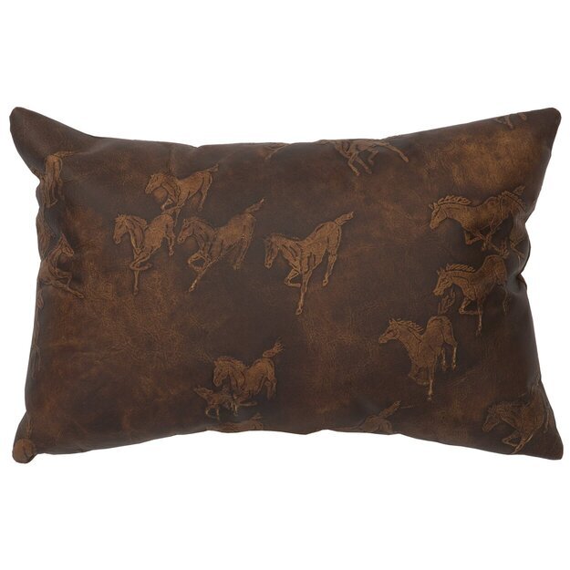 WD80252 Wooded River Settler Embossed Leather Pillow - Ozark Cabin Décor, LLC