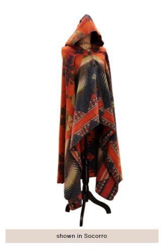 "72"x48" Wooded River Socorro Signature Washable Wool Hooded Throw."