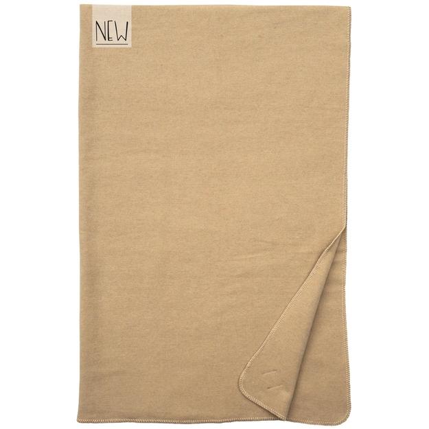 WD30590 60" x 72" Wooded River Soft, Warm, Italian Wool Blend Solid Camel Reversible Throw