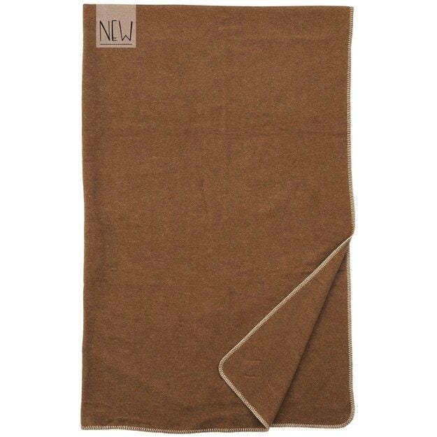 WD30890 60" x 72" Wooded River Soft, Warm, Italian Wool Blend Solid Dark Camel Reversible Throw