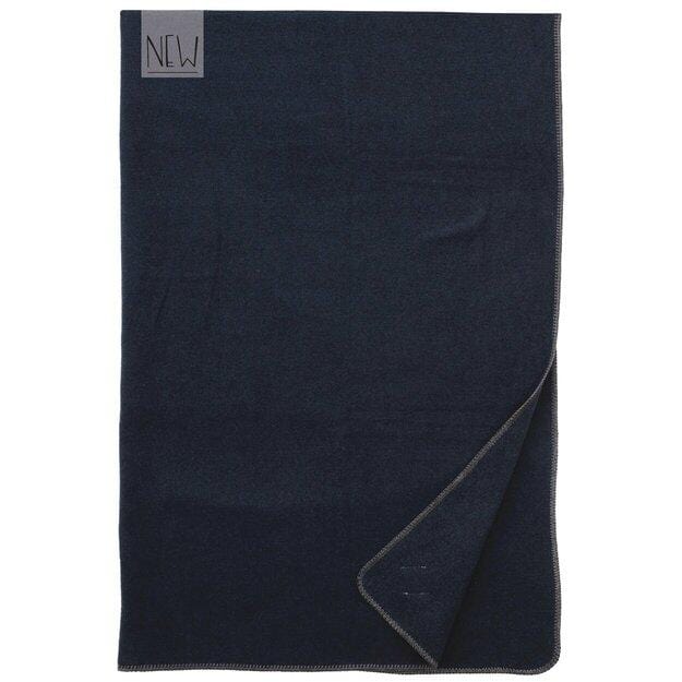 WD30690 60" x 72" Wooded River Soft, Warm, Italian Wool Blend Solid Midnight Reversible Throw