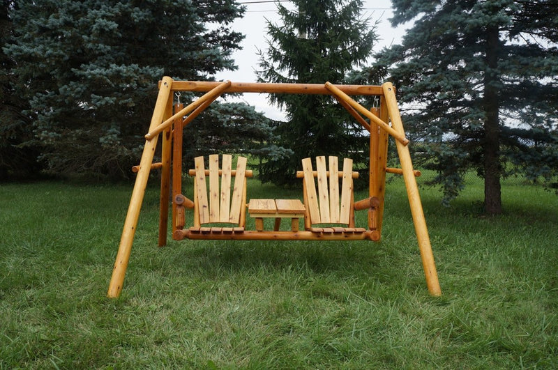 Tete-A-Tete Cedar Log Lawn Swing - Ozark Cabin Décor, LLC