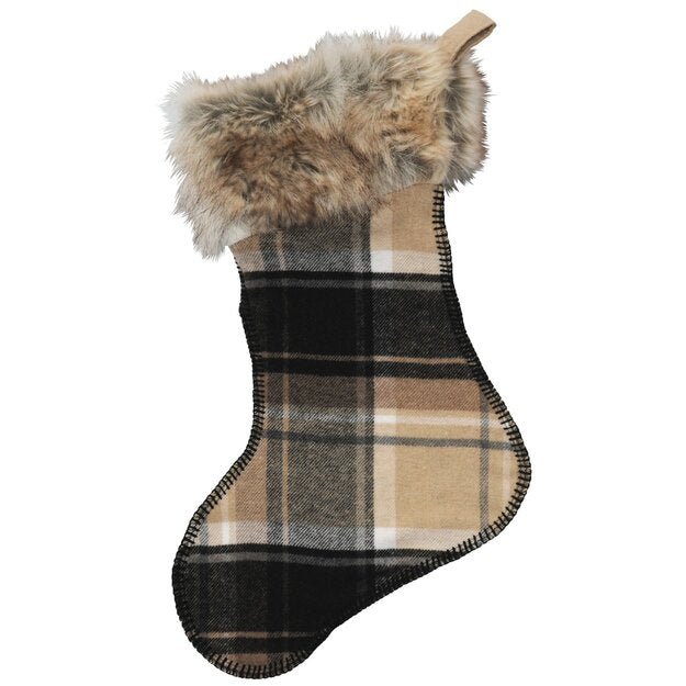S-95 Wooded River Trapper Plaid Christmas Stocking - Ozark Cabin Décor, LLC