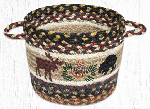 Bear/Moose Braided Jute Utility Basket - Ozark Cabin Décor, LLC