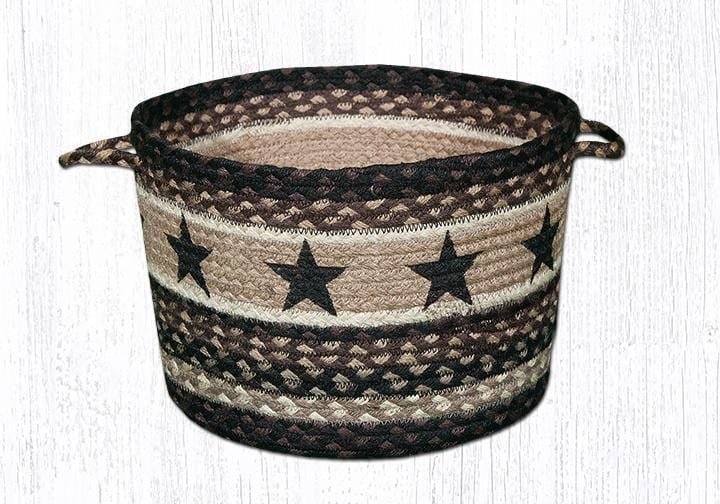 Black Stars Braided Jute Utility Baskets - Ozark Cabin Décor, LLC