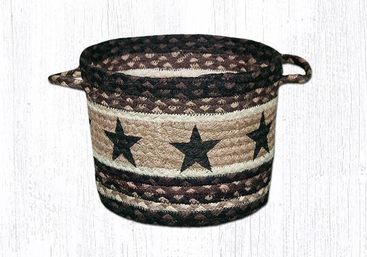 Black Stars Braided Jute Utility Baskets - Ozark Cabin Décor, LLC