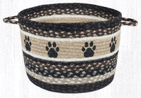 Paw Prints Braided Jute Utility Baskets - Ozark Cabin Décor, LLC