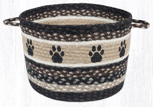 Paw Prints Braided Jute Utility Baskets - Ozark Cabin Décor, LLC