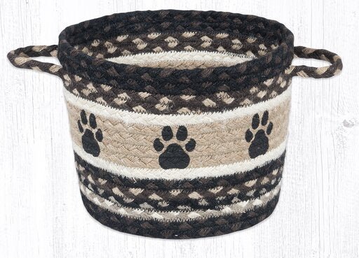 Paw Prints Braided Jute Utility Baskets - Ozark Cabin Décor, LLC