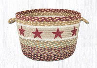 Burgundy Star Braided Jute Utility Baskets - Ozark Cabin Décor, LLC