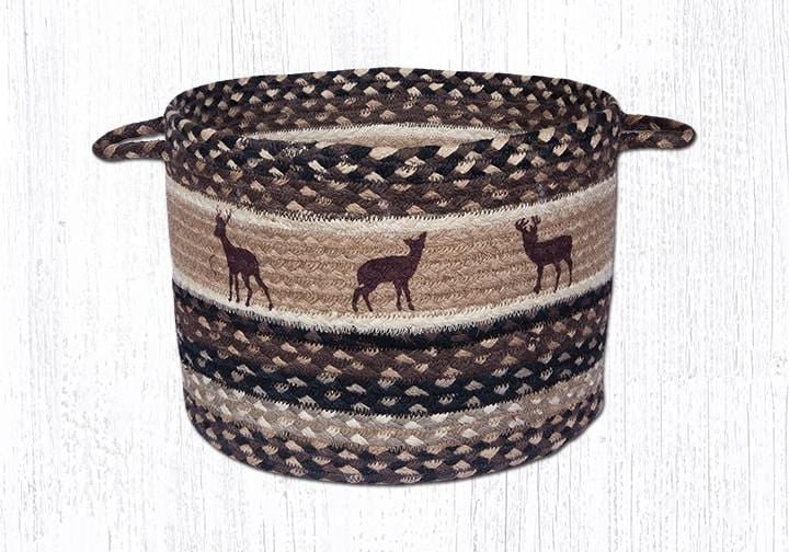 Deer Silhouettes Braided Jute Utility Baskets - Ozark Cabin Décor, LLC