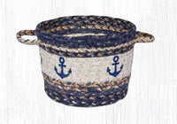 Nautical Anchor Braided Jute Utility Baskets - Ozark Cabin Décor, LLC