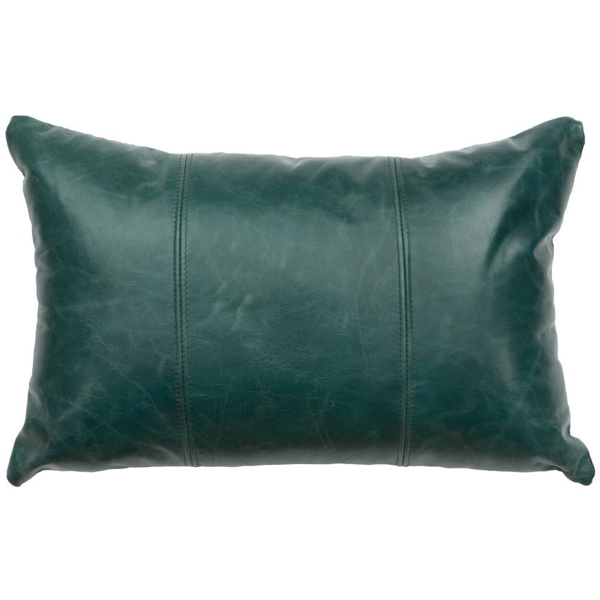 Wooded River Peacock Leather Pillow