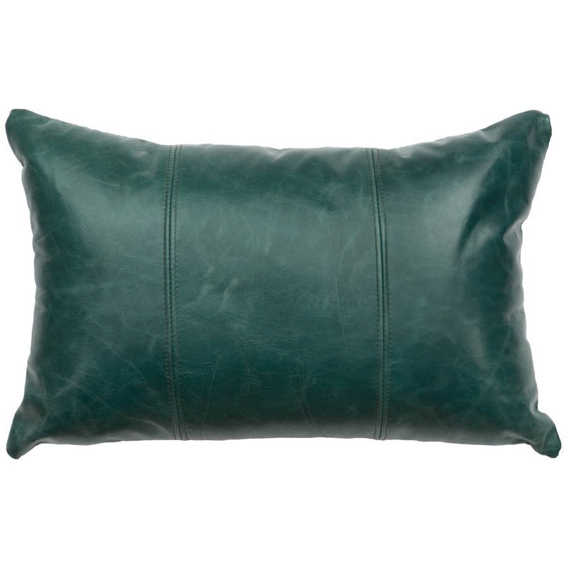 Wooded River Peacock Leather Pillow - Ozark Cabin Décor, LLC