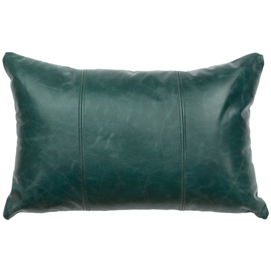 Wooded River Peacock Leather Pillow - Ozark Cabin Décor, LLC