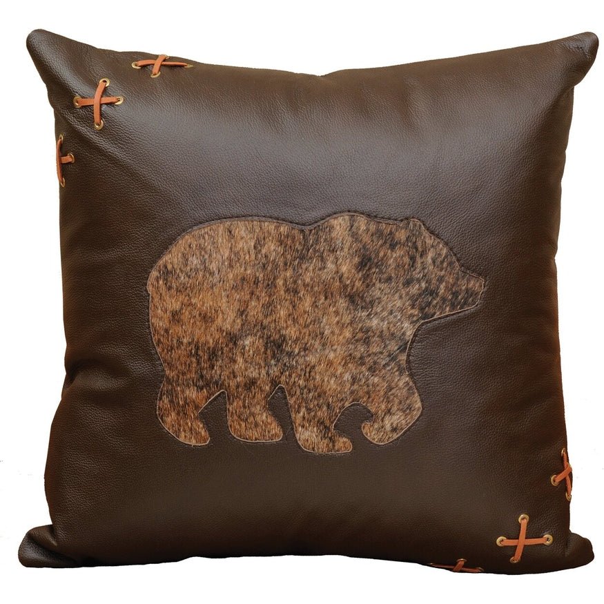 Wooded River Mesa Expresso Brindled Hair Bear Cutout Pillow - Ozark Cabin Décor, LLC