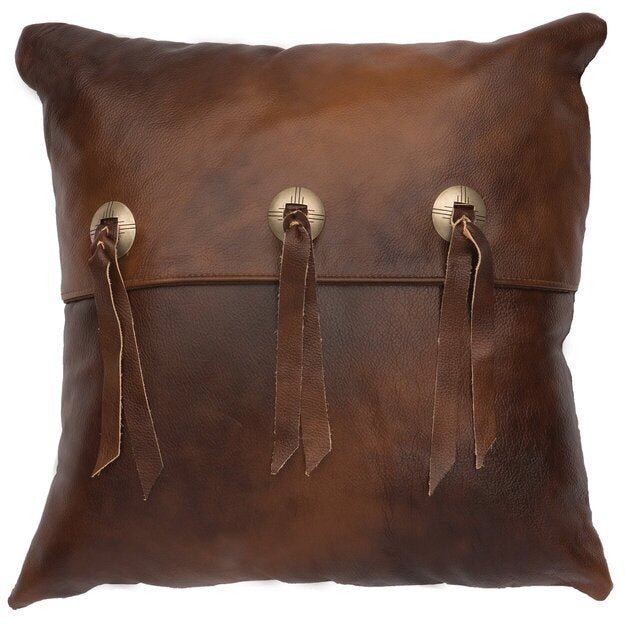 Wooded River Harness Leather Pillow - Ozark Cabin Décor, LLC
