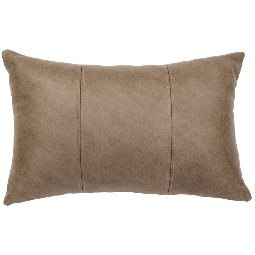 Wooded River Silver Fox Leather Pillow - Ozark Cabin Décor, LLC