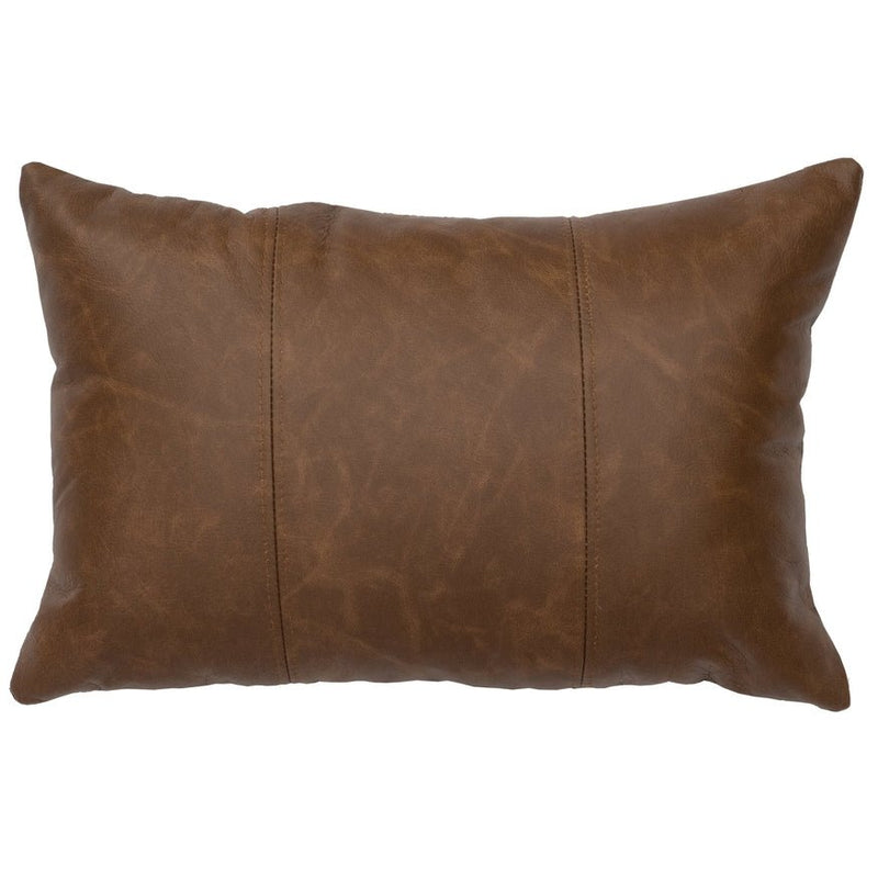 WD80255 Wooded River Butte Leather Pillow - Ozark Cabin Décor, LLC
