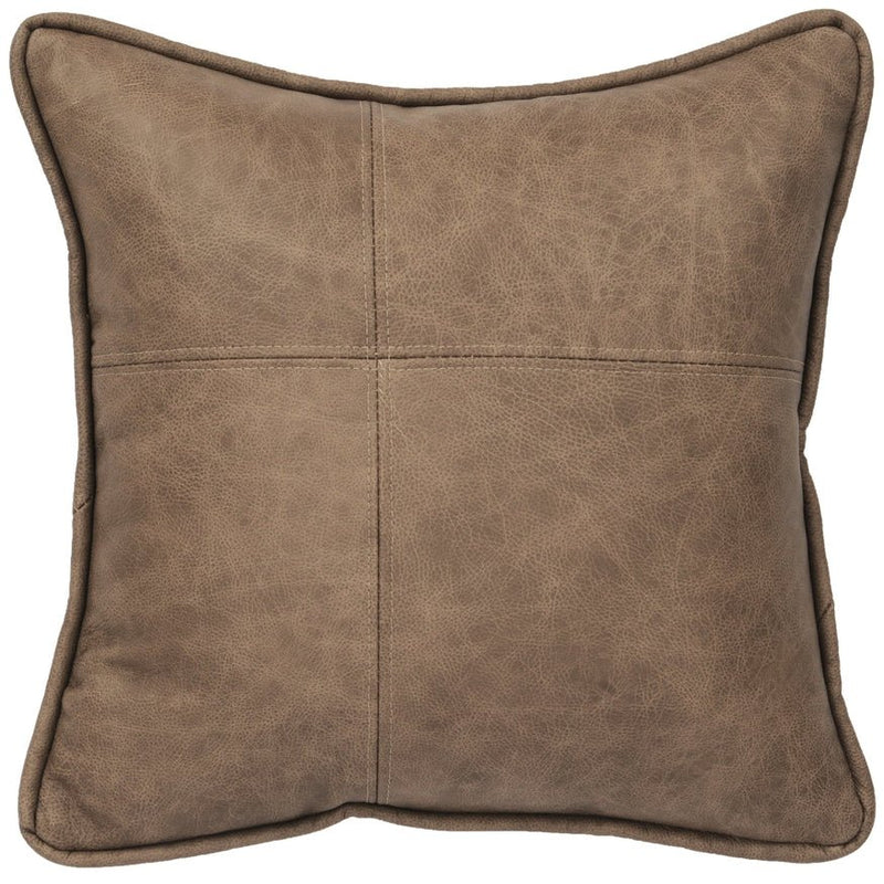 Wooded River 4-Sectioned Mushroom Leather Pillow - Ozark Cabin Décor, LLC