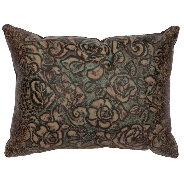 WD80262 Wooded River Sundance Embossed Leather Pillow - Ozark Cabin Décor, LLC