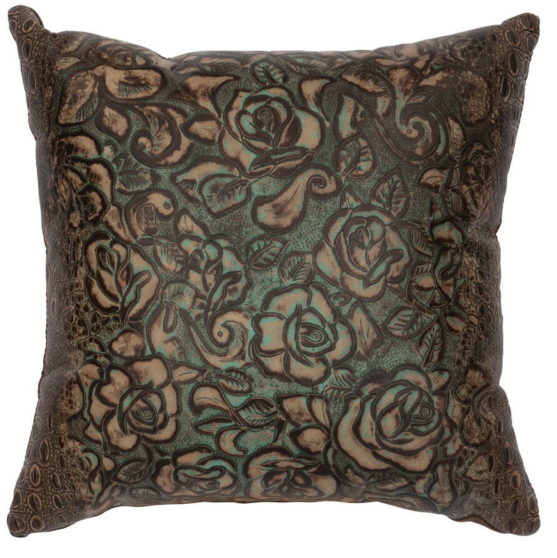 WD80263 Wooded River Sundance Embossed Leather Pillow - Ozark Cabin Décor, LLC