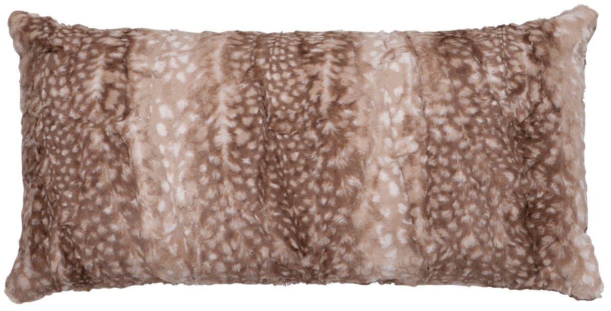 Fawn Tan Cuddle Fur Lumbar Pillow