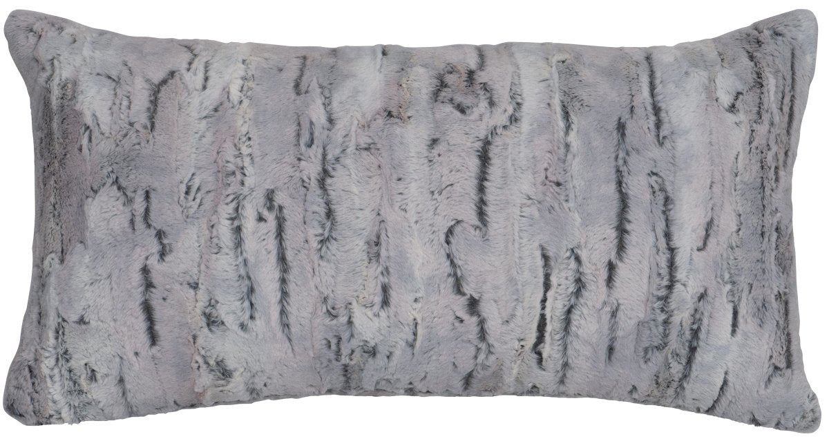 Wooded River Pewter Fox Cuddle Fur Pillow - Thumbnail 2