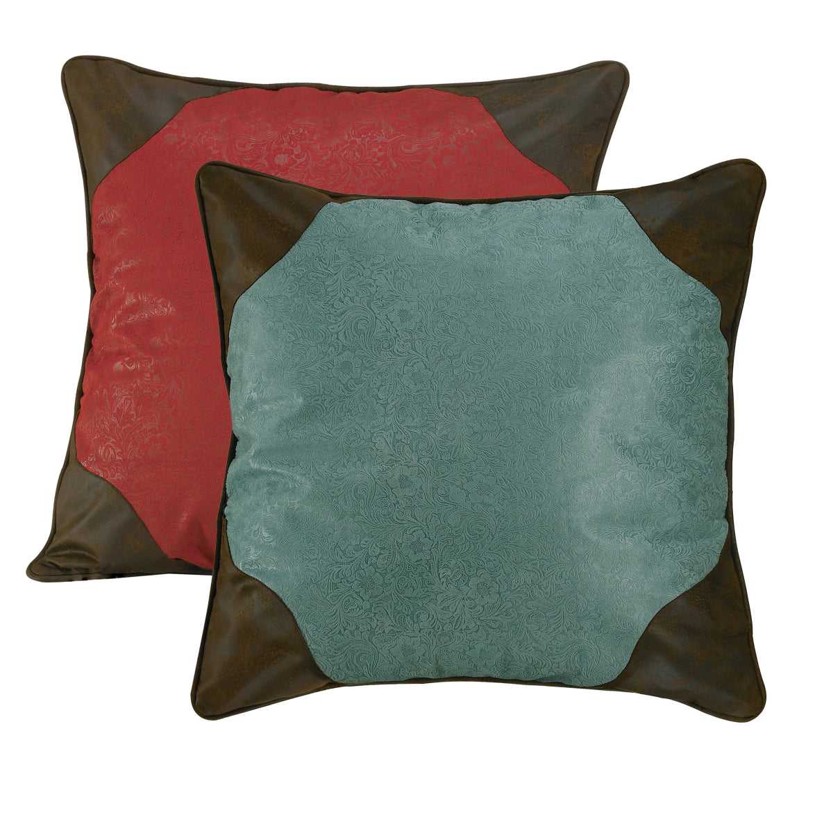 Cheyenne Red & Turquoise Reversible Euro Sham - Ozark Cabin Décor, LLC