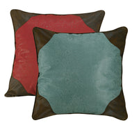 Cheyenne Red & Turquoise Reversible Euro Sham - Ozark Cabin Décor, LLC