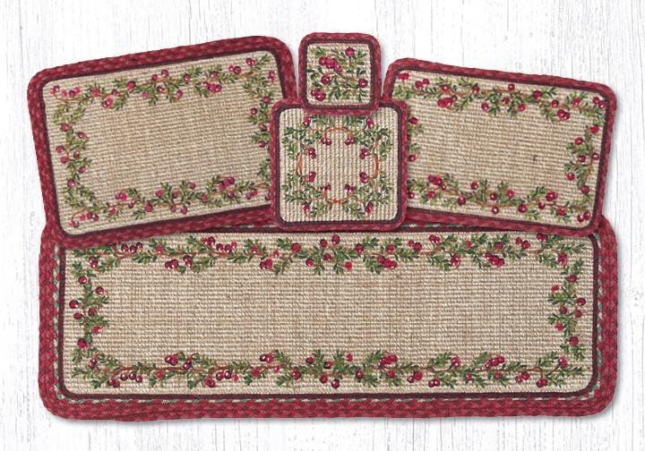 Cranberries Wicker Weave Braided Natural Jute Table Accents  - Ozark Cabin Décor, LLC