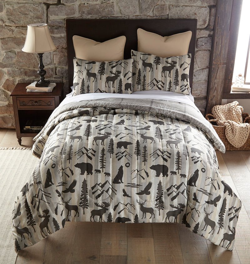 Forest Weave Reversible 3-Pc Comforter Set - King - Ozark Cabin Décor, LLC