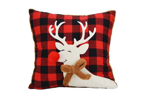 Christmas Decorative Rudolph Deer Pillow - Ozark Cabin Décor, LLC