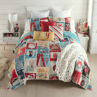 Retro Christmas Quilted Bedding Set - Twin - Ozark Cabin Décor, LLC