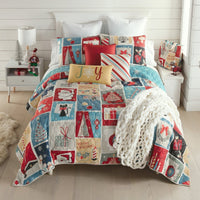 Retro Christmas Quilted Bedding Set - King - Ozark Cabin Décor, LLC