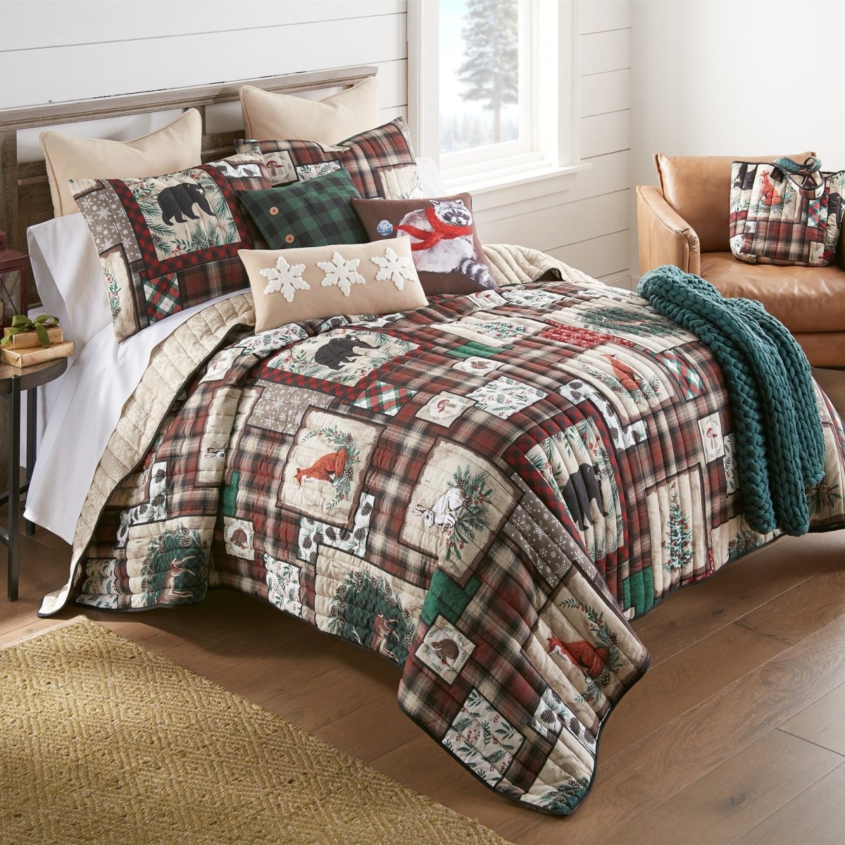 Woodland Christmas Quilted Bedding Set - Twin - Ozark Cabin Décor, LLC