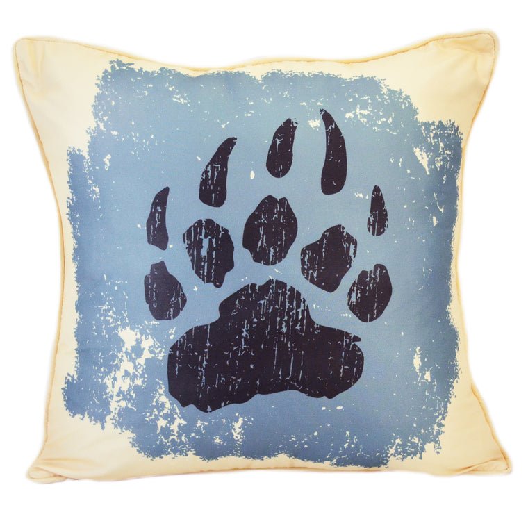 Bear Totem Deco Paw Print Pillow - Ozark Cabin Décor, LLC