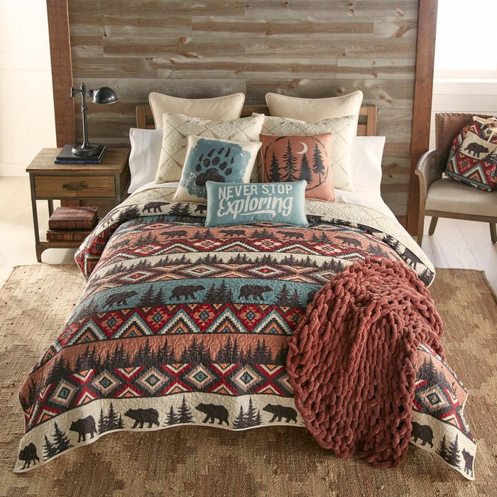 Bear Totem Quilted Bedding Set - Ozark Cabin Décor, LLC