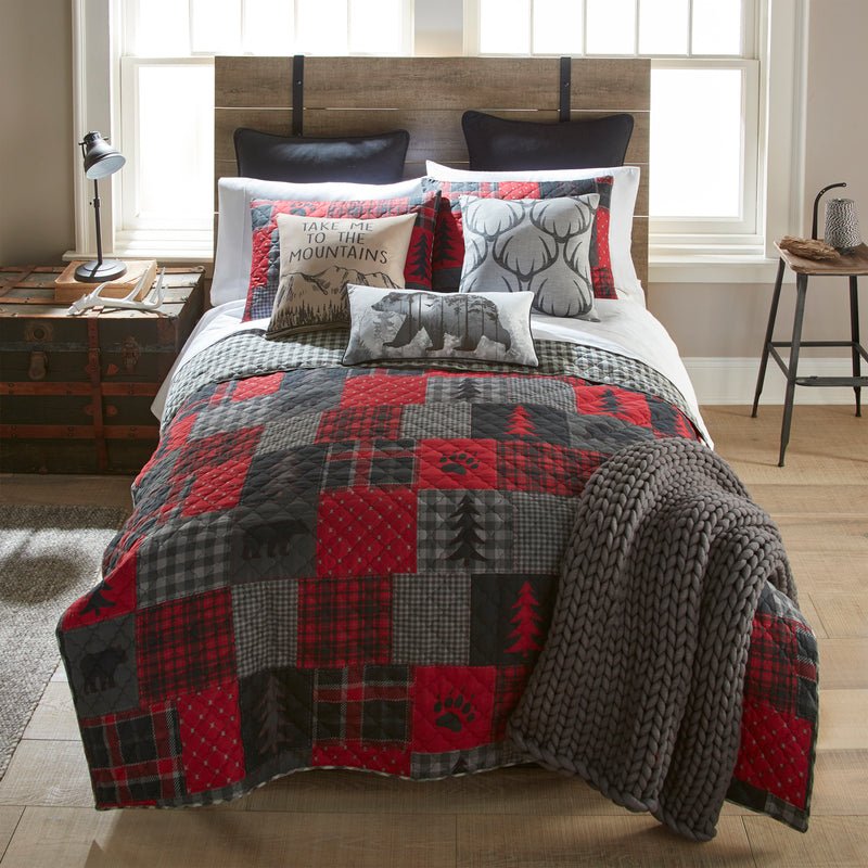 Red Forest Reversible Quilt Bedding Set - Twin - Ozark Cabin Décor, LLC