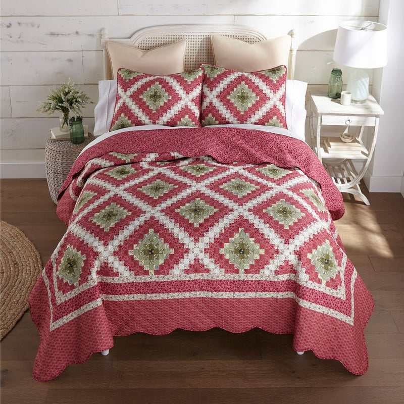 Sweet Melon Reversible Quilt Set - Queen - Ozark Cabin Décor, LLC