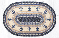 OP-443 Nautical Anchor Oval Braided Rug - Ozark Cabin Décor, LLC